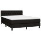 vidaXL Boxspringbett mit Matratze Schwarz 140x190 cm Stoff vidaXL Boxspringbett mit Matratze Schwarz 140x190 cm Stoff
