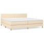 vidaXL Boxspringbett mit Matratze Creme 200x200 cm Stoff vidaXL Boxspringbett mit Matratze Creme 200x200 cm Stoff