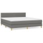 vidaXL Boxspringbett mit Matratze Dunkelgrau 180x200 cm Stoff vidaXL Boxspringbett mit Matratze Dunkelgrau 180x200 cm Stoff