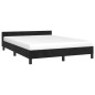 Bettgestell mit Kopfteil Schwarz 140x200 cm Samt Bettgestell mit Kopfteil Schwarz 140x200 cm Samt