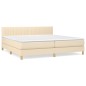 vidaXL Boxspringbett mit Matratze Creme 200x200 cm Stoff vidaXL Boxspringbett mit Matratze Creme 200x200 cm Stoff