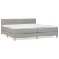 vidaXL Boxspringbett mit Matratze Hellgrau 200x200 cm Stoff vidaXL Boxspringbett mit Matratze Hellgrau 200x200 cm Stoff