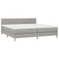 vidaXL Boxspringbett mit Matratze Hellgrau 200x200 cm Stoff vidaXL Boxspringbett mit Matratze Hellgrau 200x200 cm Stoff