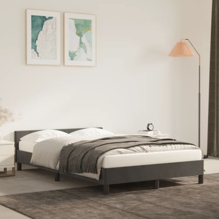 vidaXL Bettgestell ohne Matratze Dunkelgrau 120x200 cm Samt