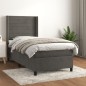vidaXL Boxspringbett mit Matratze Dunkelgrau 100x200 cm Samt vidaXL Boxspringbett mit Matratze Dunkelgrau 100x200 cm Samt