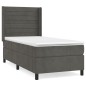 vidaXL Boxspringbett mit Matratze Dunkelgrau 100x200 cm Samt vidaXL Boxspringbett mit Matratze Dunkelgrau 100x200 cm Samt