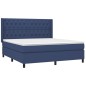vidaXL Boxspringbett mit Matratze & LED Blau 160x200 cm Stoff vidaXL Boxspringbett mit Matratze & LED Blau 160x200 cm Stoff