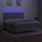 vidaXL Boxspringbett mit Matratze & LED Hellgrau 160x200 cm Stoff vidaXL Boxspringbett mit Matratze & LED Hellgrau 160x200 cm Stoff