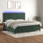 vidaXL Boxspringbett mit Matratze & LED Dunkelgrün 200x200 cm Samt vidaXL Boxspringbett mit Matratze & LED Dunkelgrün 200x200 cm Samt