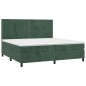 vidaXL Boxspringbett mit Matratze & LED Dunkelgrün 200x200 cm Samt vidaXL Boxspringbett mit Matratze & LED Dunkelgrün 200x200 cm Samt