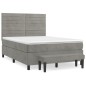 vidaXL Boxspringbett mit Matratze Hellgrau 140x200 cm Samt vidaXL Boxspringbett mit Matratze Hellgrau 140x200 cm Samt