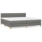 vidaXL Boxspringbett mit Matratze Dunkelgrau 200x200 cm Stoff vidaXL Boxspringbett mit Matratze Dunkelgrau 200x200 cm Stoff