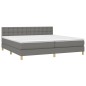 vidaXL Boxspringbett mit Matratze Dunkelgrau 200x200 cm Stoff vidaXL Boxspringbett mit Matratze Dunkelgrau 200x200 cm Stoff