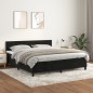 vidaXL Boxspringbett mit Matratze Schwarz 160x200 cm Samt vidaXL Boxspringbett mit Matratze Schwarz 160x200 cm Samt