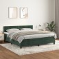 vidaXL Boxspringbett mit Matratze Dunkelgrün 180x200 cm Samt vidaXL Boxspringbett mit Matratze Dunkelgrün 180x200 cm Samt