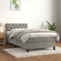 vidaXL Boxspringbett mit Matratze Hellgrau 80x200 cm Samt vidaXL Boxspringbett mit Matratze Hellgrau 80x200 cm Samt