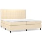 vidaXL Boxspringbett mit Matratze Creme 200x200 cm Stoff vidaXL Boxspringbett mit Matratze Creme 200x200 cm Stoff