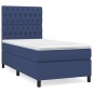 vidaXL Boxspringbett mit Matratze Blau 90x200 cm Stoff vidaXL Boxspringbett mit Matratze Blau 90x200 cm Stoff