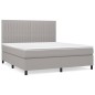vidaXL Boxspringbett mit Matratze Hellgrau 160x200 cm Stoff vidaXL Boxspringbett mit Matratze Hellgrau 160x200 cm Stoff