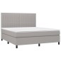 vidaXL Boxspringbett mit Matratze Hellgrau 160x200 cm Stoff vidaXL Boxspringbett mit Matratze Hellgrau 160x200 cm Stoff