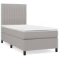 vidaXL Boxspringbett mit Matratze Hellgrau 100x200 cm Stoff vidaXL Boxspringbett mit Matratze Hellgrau 100x200 cm Stoff