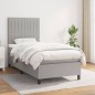 vidaXL Boxspringbett mit Matratze Hellgrau 80x200 cm Stoff vidaXL Boxspringbett mit Matratze Hellgrau 80x200 cm Stoff