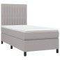 vidaXL Boxspringbett mit Matratze Hellgrau 80x200 cm Stoff vidaXL Boxspringbett mit Matratze Hellgrau 80x200 cm Stoff