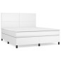 vidaXL Boxspringbett mit Matratze Weiß 160x200 cm Kunstleder vidaXL Boxspringbett mit Matratze Weiß 160x200 cm Kunstleder