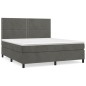 vidaXL Boxspringbett mit Matratze Dunkelgrau 180x200 cm Samt vidaXL Boxspringbett mit Matratze Dunkelgrau 180x200 cm Samt