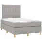 vidaXL Boxspringbett mit Matratze Hellgrau 120x200 cm Stoff vidaXL Boxspringbett mit Matratze Hellgrau 120x200 cm Stoff