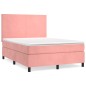 vidaXL Boxspringbett mit Matratze Rosa 140x190 cm Samt vidaXL Boxspringbett mit Matratze Rosa 140x190 cm Samt