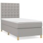 vidaXL Boxspringbett mit Matratze Hellgrau 80x200 cm Stoff vidaXL Boxspringbett mit Matratze Hellgrau 80x200 cm Stoff