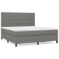 vidaXL Boxspringbett mit Matratze Dunkelgrau 160x200 cm Stoff vidaXL Boxspringbett mit Matratze Dunkelgrau 160x200 cm Stoff