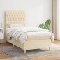 vidaXL Boxspringbett mit Matratze Creme 90x200 cm Stoff vidaXL Boxspringbett mit Matratze Creme 90x200 cm Stoff