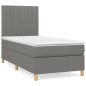 vidaXL Boxspringbett mit Matratze Dunkelgrau 100x200 cm Stoff vidaXL Boxspringbett mit Matratze Dunkelgrau 100x200 cm Stoff