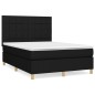 vidaXL Boxspringbett mit Matratze Schwarz 140x200 cm Stoff vidaXL Boxspringbett mit Matratze Schwarz 140x200 cm Stoff