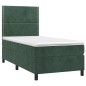 vidaXL Boxspringbett mit Matratze Dunkelgrün 90x190 cm Samt vidaXL Boxspringbett mit Matratze Dunkelgrün 90x190 cm Samt