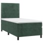 vidaXL Boxspringbett mit Matratze Dunkelgrün 90x200 cm Samt vidaXL Boxspringbett mit Matratze Dunkelgrün 90x200 cm Samt