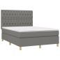 vidaXL Boxspringbett mit Matratze Dunkelgrau 140x200 cm Stoff vidaXL Boxspringbett mit Matratze Dunkelgrau 140x200 cm Stoff