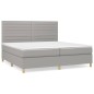 vidaXL Boxspringbett mit Matratze Hellgrau 200x200 cm Stoff vidaXL Boxspringbett mit Matratze Hellgrau 200x200 cm Stoff