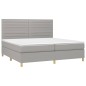 vidaXL Boxspringbett mit Matratze Hellgrau 200x200 cm Stoff vidaXL Boxspringbett mit Matratze Hellgrau 200x200 cm Stoff