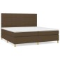 vidaXL Boxspringbett mit Matratze Dunkelbraun 200x200 cm Stoff vidaXL Boxspringbett mit Matratze Dunkelbraun 200x200 cm Stoff