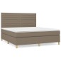 vidaXL Boxspringbett mit Matratze Taupe 160x200 cm Stoff vidaXL Boxspringbett mit Matratze Taupe 160x200 cm Stoff