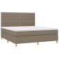 vidaXL Boxspringbett mit Matratze Taupe 160x200 cm Stoff vidaXL Boxspringbett mit Matratze Taupe 160x200 cm Stoff
