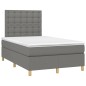 vidaXL Boxspringbett mit Matratze Dunkelgrau 120x200 cm Stoff vidaXL Boxspringbett mit Matratze Dunkelgrau 120x200 cm Stoff