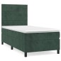 vidaXL Boxspringbett mit Matratze Dunkelgrün 90x190 cm Samt vidaXL Boxspringbett mit Matratze Dunkelgrün 90x190 cm Samt