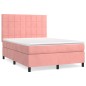 vidaXL Boxspringbett mit Matratze Rosa 140x190 cm Samt vidaXL Boxspringbett mit Matratze Rosa 140x190 cm Samt