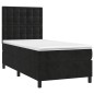 vidaXL Boxspringbett mit Matratze Schwarz 80x200 cm Samt vidaXL Boxspringbett mit Matratze Schwarz 80x200 cm Samt
