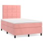 vidaXL Boxspringbett mit Matratze Rosa 120x200 cm Samt vidaXL Boxspringbett mit Matratze Rosa 120x200 cm Samt