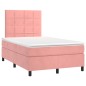vidaXL Boxspringbett mit Matratze Rosa 120x200 cm Samt vidaXL Boxspringbett mit Matratze Rosa 120x200 cm Samt